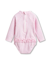 Load image into Gallery viewer, Pink Gingham LS Sunsuit