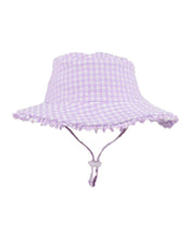 Load image into Gallery viewer, Lilac Gingham Swim Sun Hat