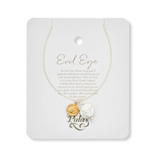 Load image into Gallery viewer, Evil Eye Charm and Pearl Necklace