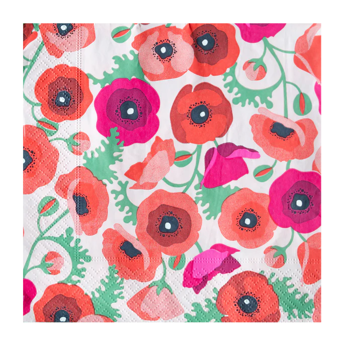 Poppies Paper Napkin Wandering Tide
