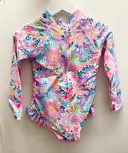 Load image into Gallery viewer, Summer Blooms Swim Zippy LS
