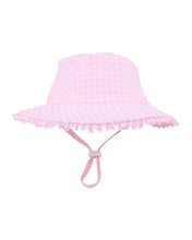 Load image into Gallery viewer, Pink Gingham Swim Sun Hat
