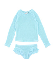 Load image into Gallery viewer, Blue Fizz Crinkle LS Rash Set

