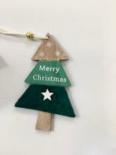 Load image into Gallery viewer, Merry Christmas Hanging Tree Decoration - Red &amp; green
