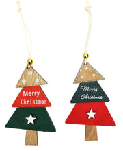 Load image into Gallery viewer, Merry Christmas Hanging Tree Decoration - Red &amp; green
